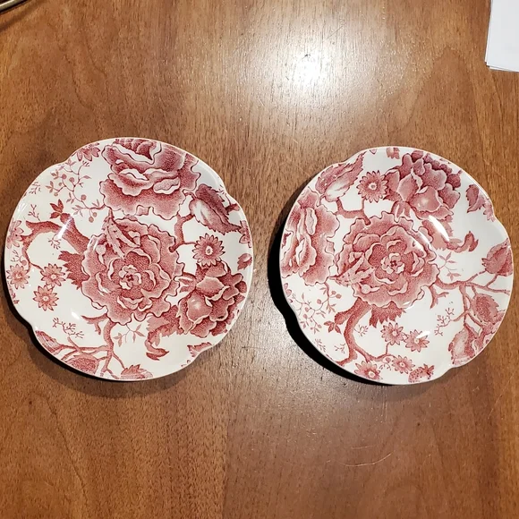 Vintage Dining English Chippendale Johnson Bros England Red